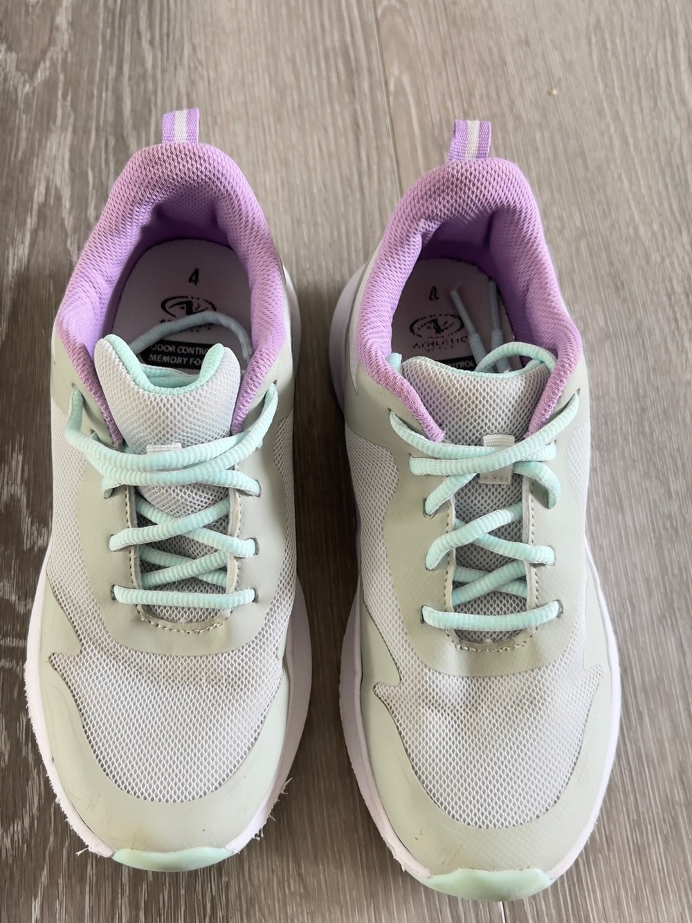 Kids Athletic Sneakers in Mint and Lavender - Lightweight Comfort